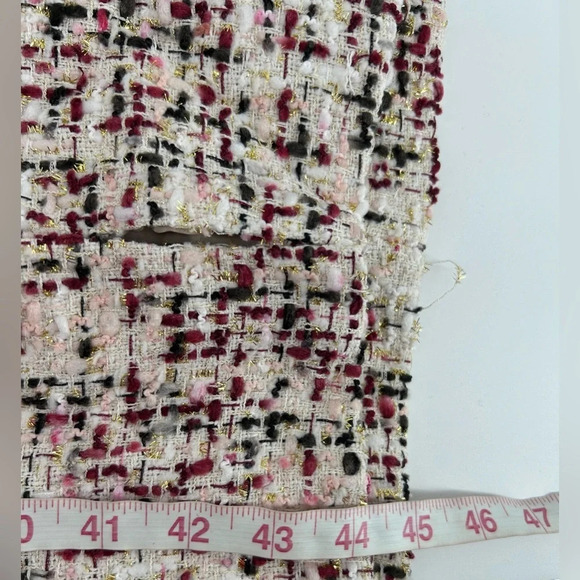 NWT En Saison Everleigh Midi Tweed Dress Beige Burgundy Size S - Picture 13 of 13